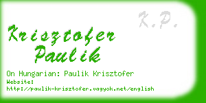 krisztofer paulik business card